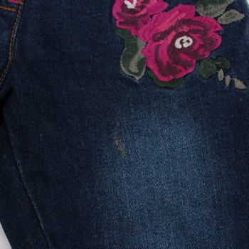 Dětské džíny F&F odstín modré s výšivkou