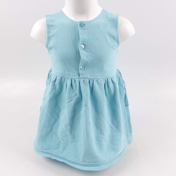 Dětské šaty odstín modré s kytičkami 