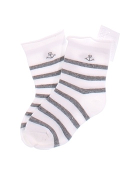 Dětské ponožky pruhované šedostříbrnobílé