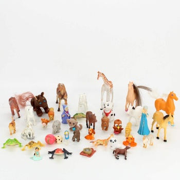 Figurky mix gumových a plastových zvířátek