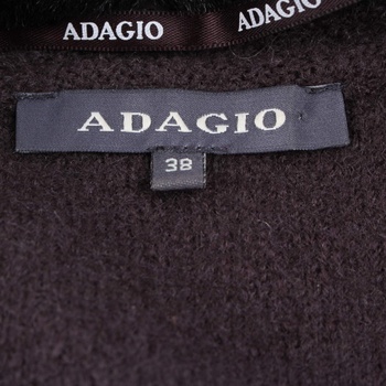 Dámský kabát Adagio hnědý s černým kožíškem