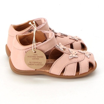 Dětské sandále Bisgaard, růžové s motýly