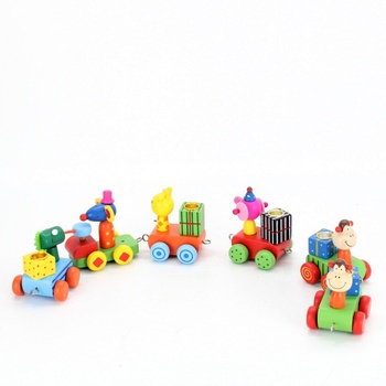 Dřevěná hračka Bieco Narozeninový vlak