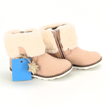 Dětské zimní boty s kožíškem béžové