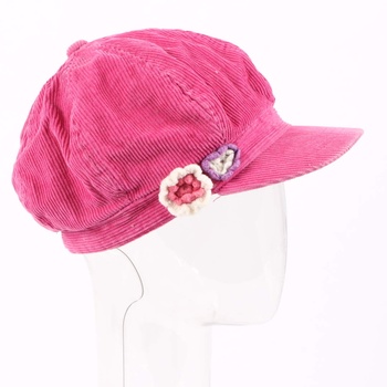 Dětská čepice manžestrová růžová s kšiltem
