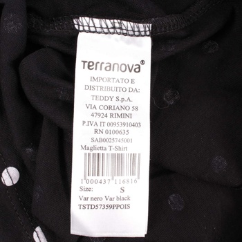 Dámské tričko Terranova černé s puntíky