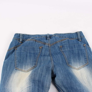 Dámské džíny modré s bílým šisováním