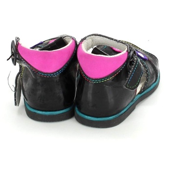 Dívčí sandálky DPK černé s kytičkami
