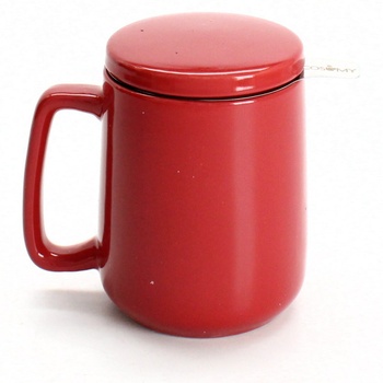 Šálek na čaj se sítkem Cosumy 500 ml červený