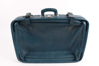 Cestovní kufr koženkový modrý