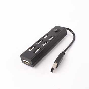 USB 2.0 HUB 7x USB 2.0 s vypínačem černý 