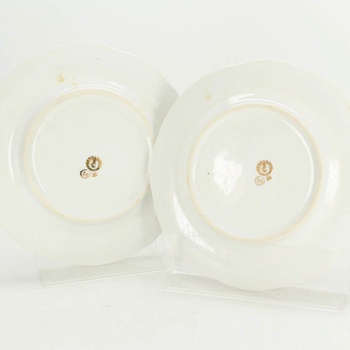 Porcelánové talíře se zlatým dekorem 2 ks 
