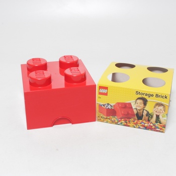 Úložný box Lego kostka červený