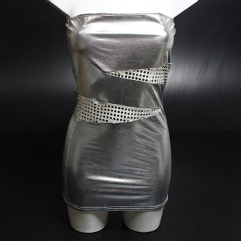 Dámské mini šaty S flitry šedé