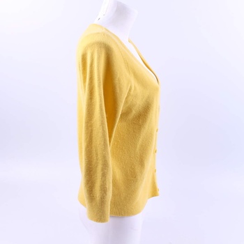 Dámský svetr s knoflíky odstín žluté
