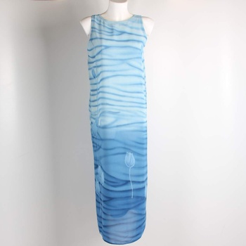 Dámské šaty odstín modré se vzory