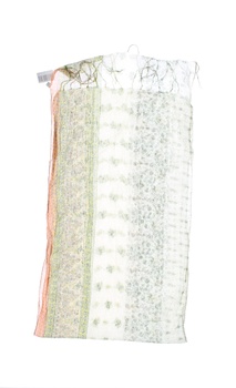 Dámský šátek bílozelený 160 cm
