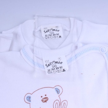 Dětská trička Solomea bílá s medvídkem 2 ks