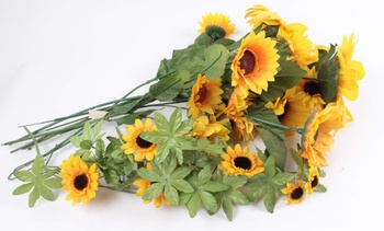 Květinová dekorace motiv slunečnic 2 ks 
