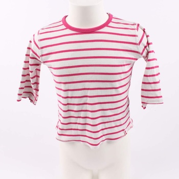 Dívčí tričko H&M bílé s růžovými pruhy