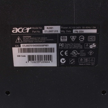 LCD monitor Acer AL2021 20'' stříbrný