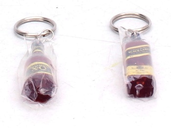 Klíčenky ve tvaru lahví s alkoholem, 2 ks