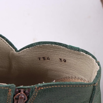 Dámské kotníkové boty odstín zelené na zip