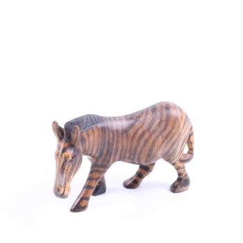 Dekorace dřevěná hnědo-černá zebra 