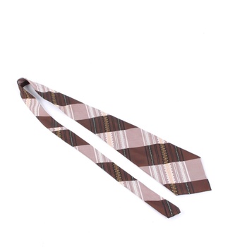 Pánská kravata Hedva odstín hnědé a růžové