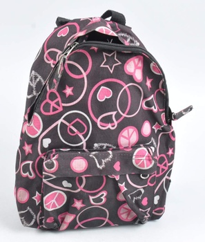 Dívčí batoh Lamer černý s růžovými motivy