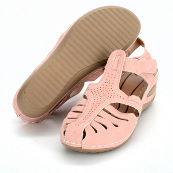 Dámské růžové sandálky na klínku