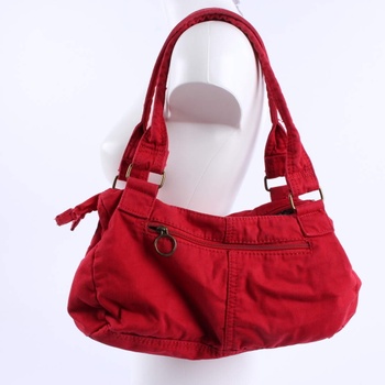 Dámská kabelka červená s koženou aplikací