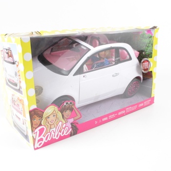 Barbie v bílém autě Fiat 500 Mattel FVR07 