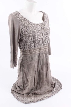Dámské šaty s krajkou Tesini šedé
