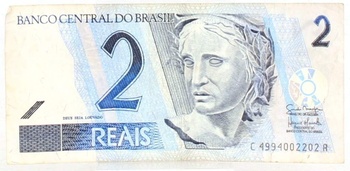 Bankovky 2 reais, 100000 cruzeiros Brazílie