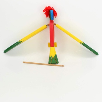 Dřevěná figurka barevného papouška