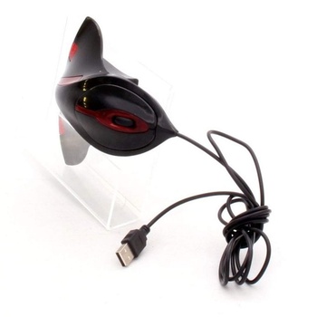 Myš USB červeno-černá ve tvaru letadla