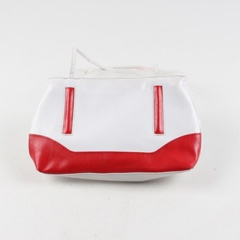 Dámská koženková kabelka bílo-červená