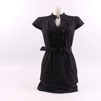 Dámské černé šaty s páskem Kamatex