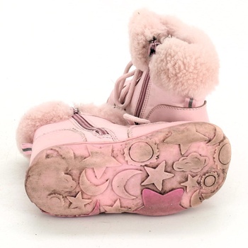 Zimní boty růžové barvy s kožíškem