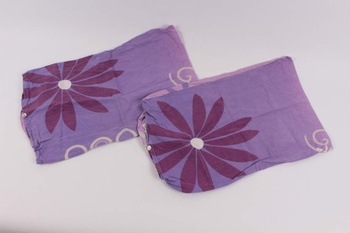 Povlak na polštáře fialový s motivy květin