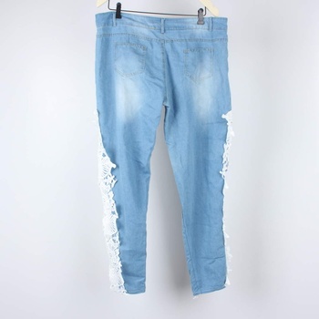 Dámské džíny s bílými krajkami po stranách