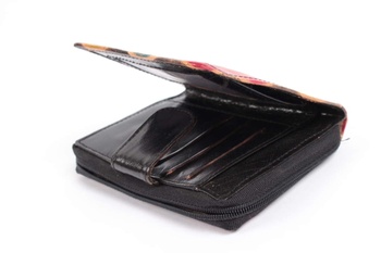 Dámská peněženka černá s barevnými kolečky