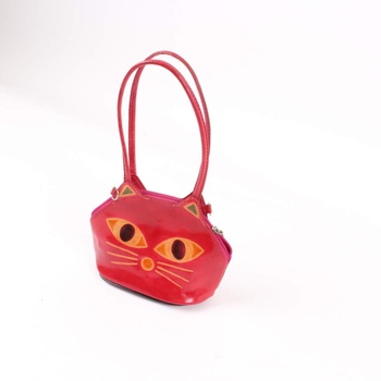 Dívčí kabelka červená s motivem kočky