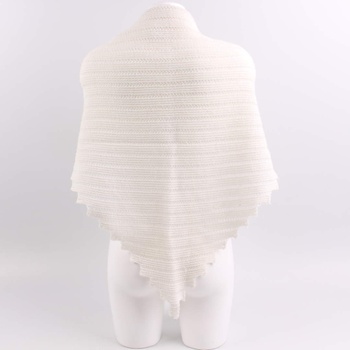 Dámský dlouhý pletený šál bílý