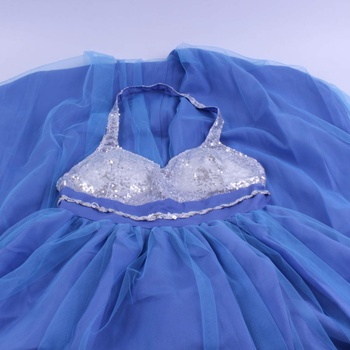 Plesové šaty modré s flitry
