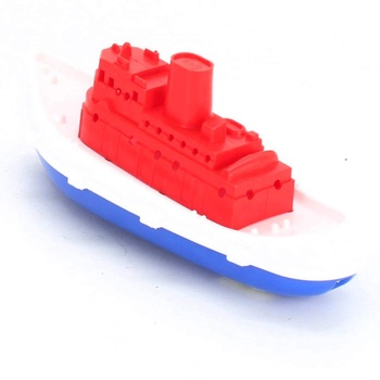 Plastová loď rybářská červeno modro bílá 