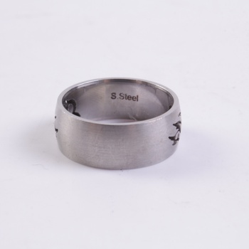 Ocelový prsten S.Steel s ornamentem
