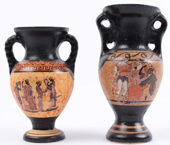 Keramické vázy malované 2 ks
