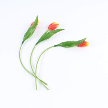 Umělý tulipán červeno žlutý 3 ks